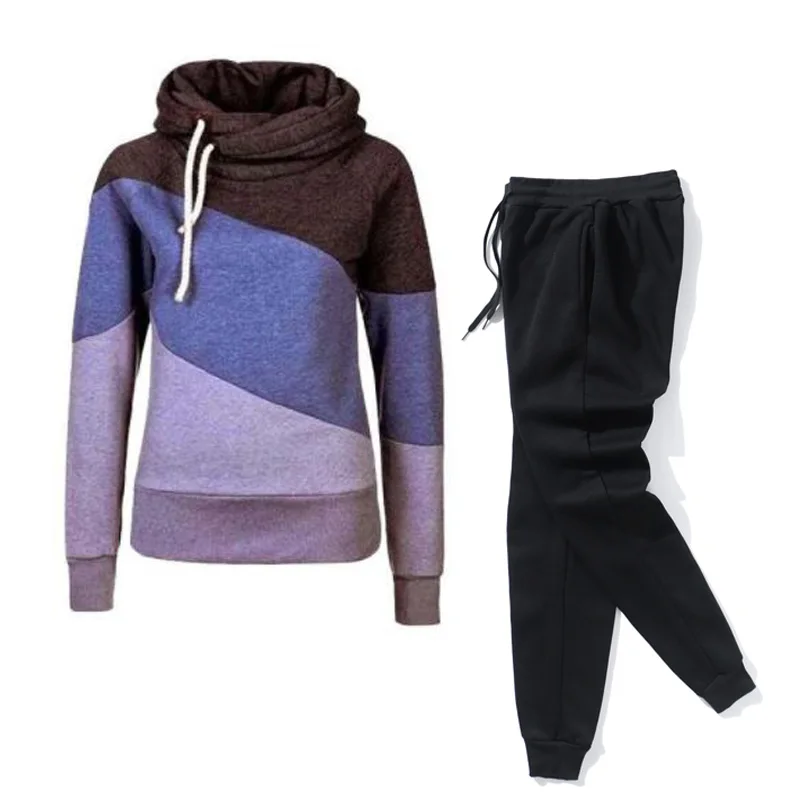 Casual Two Piece Outfits Pullovers Hoodies and Elastic Waist Jogger Pants Spring Autumn Tracksuit Woman Suit Female Sets 2021