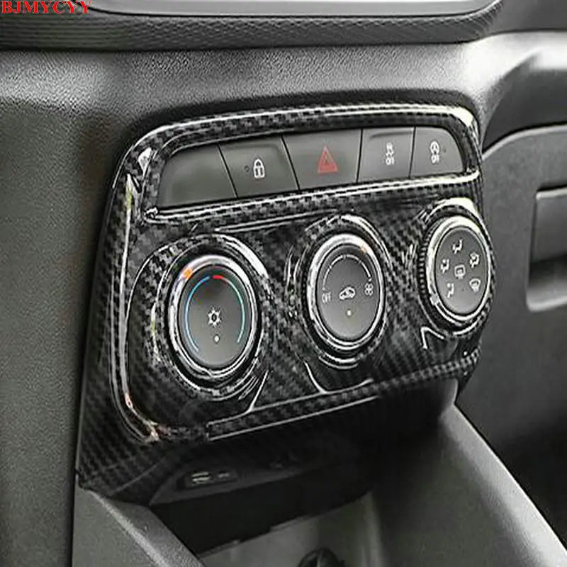 BJMYCYY Carbon fiber decorative frame of automobile air conditioning regulating panel for Chevrolet Trax 2019