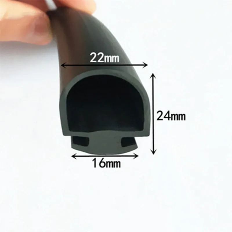 Custom Rubber Collision Avoidance Gasket Bubble D Insert Sealing Strip Bar 22x24mm 13x17mm Black