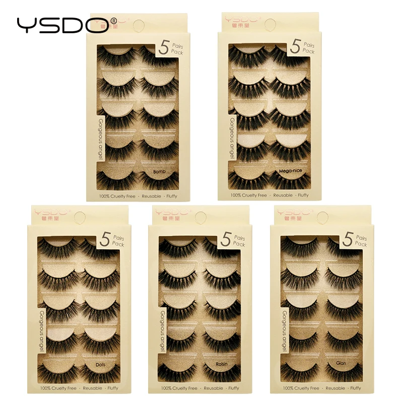 YSDO 50 Pairs Wholesale eyelashes natural long 3d mink eyelashes false eye lashes makeup mink lashes eyelash extension maquiagem