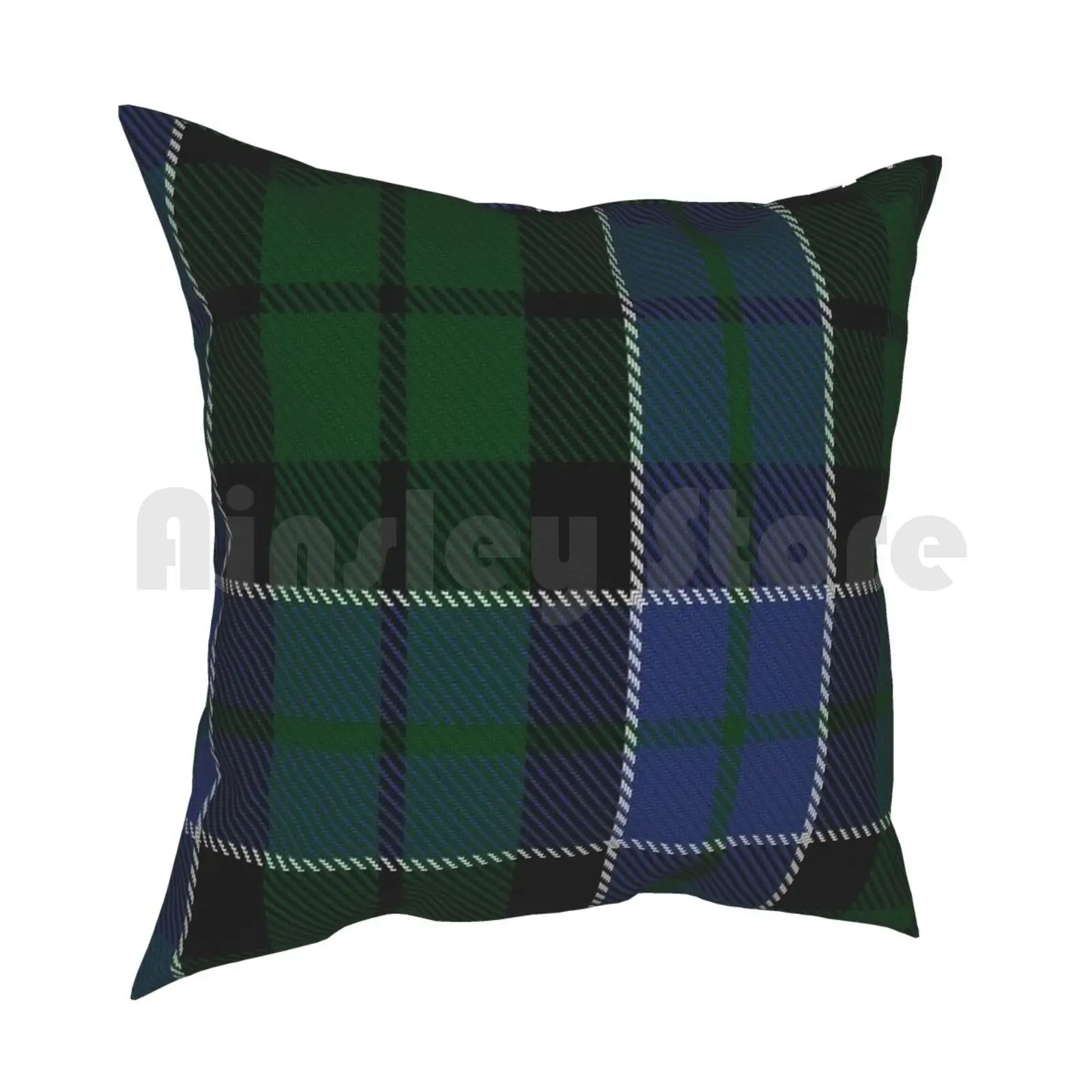 Of Montrose Clan / Family Tartan Pillow Case Printed Home Soft DIY Pillow cover Total Tartan Blue Green Brown White Black