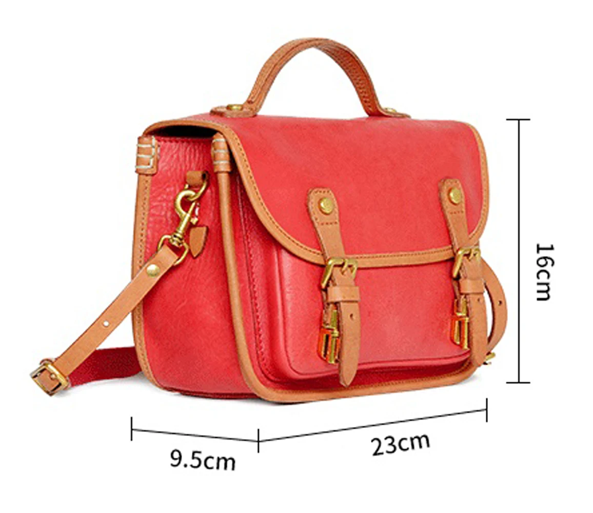 Leather Messenger Bag By Hand Multi-Function Luxury  Simple Leisure Contracted Retro Women Bag Solid Color Shoulder Bags