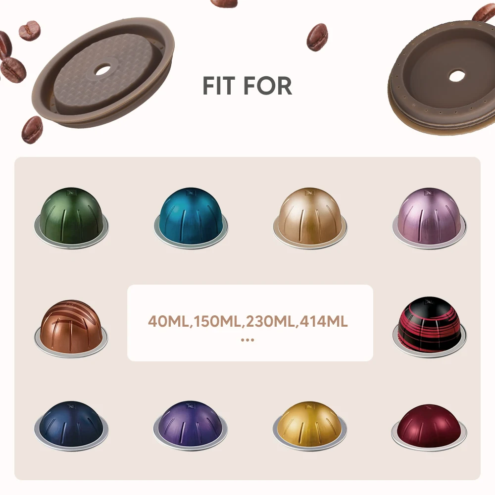 Reusable Coffee Capsule Lids for Original Nespresso Vertuoline Pods Food Grade Silicone Caps for Refillable Nespresso Vertuo Pod