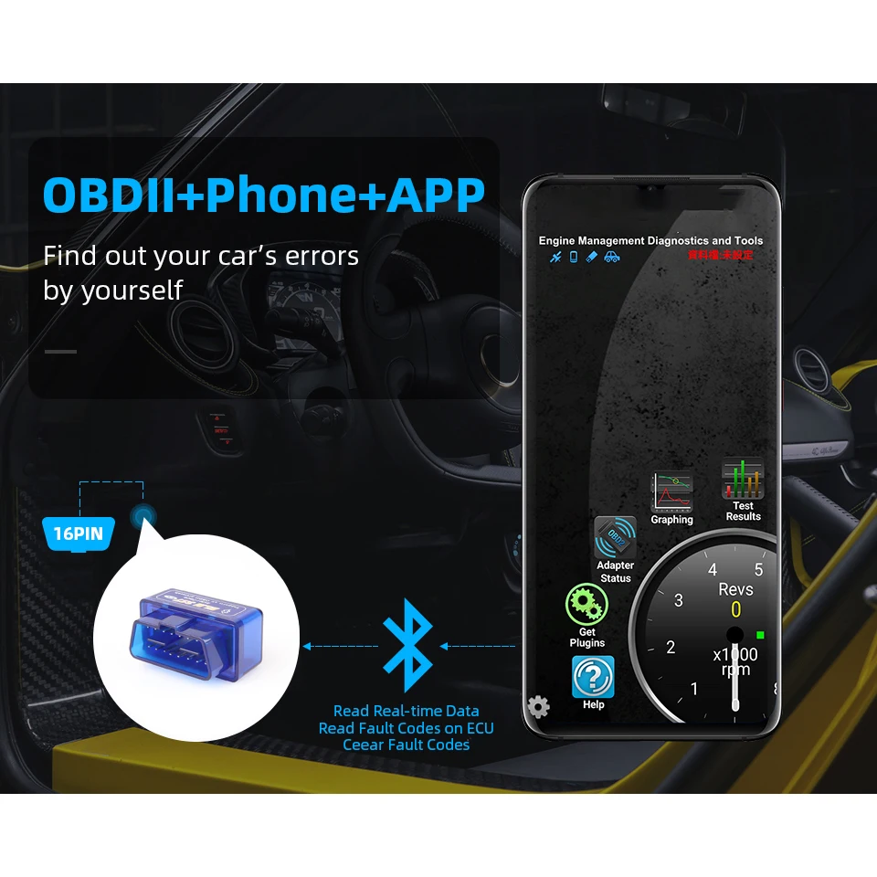 Bluetooth V1.5 Auto OBD2 ELM327 MINI  Latest Version Scanner Code Reader Tool Car Diagnostic Tool Check Engine For 1992-2021 Car