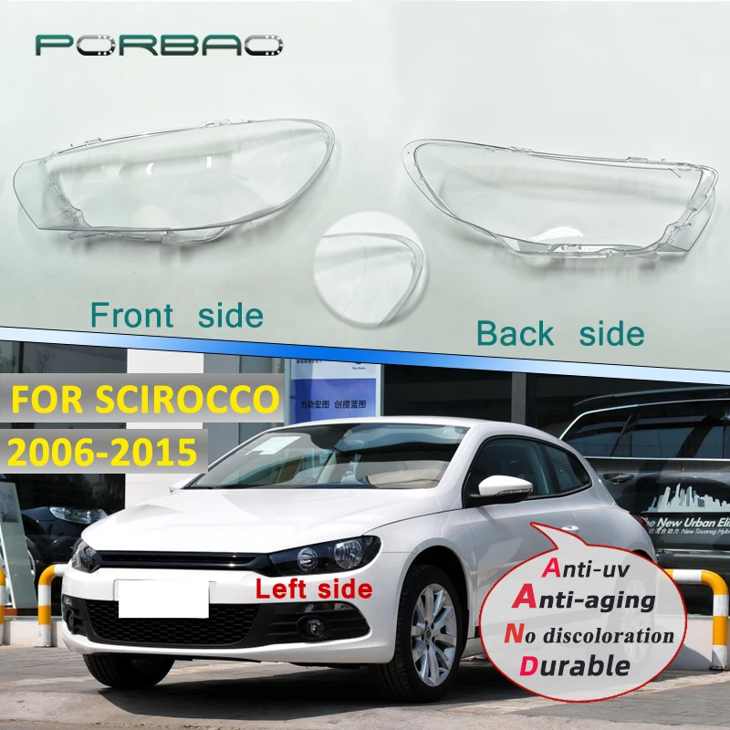 

Headlight Transparent Glass Lens Cover For Volkswagen VW Scirocco 2006-2015 Headlamp Lampshade Auto Replacement Parts Assembly