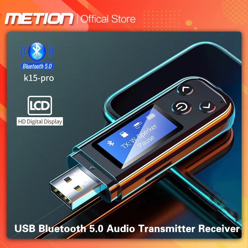 

2021NEW Bluetooth5.0 USB Audio Transmitter Receiver LCD Monitor Built-in battery3.5 mm AUX RCA Stereo Wireless Adapter TV PC Car