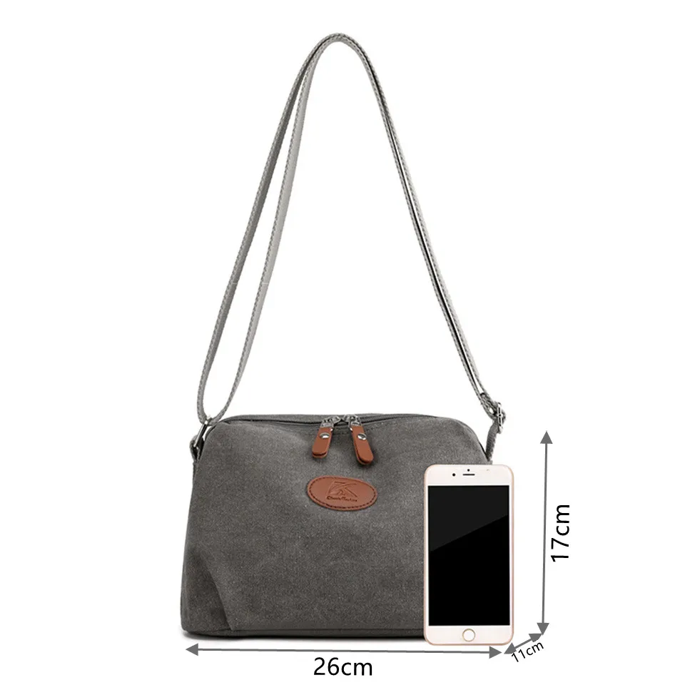 Canvas Women Small Crossbody Bag Casual Student Girls Messenger Bags Vintage Ladies Phone Purse Handbag Shoulder Bag