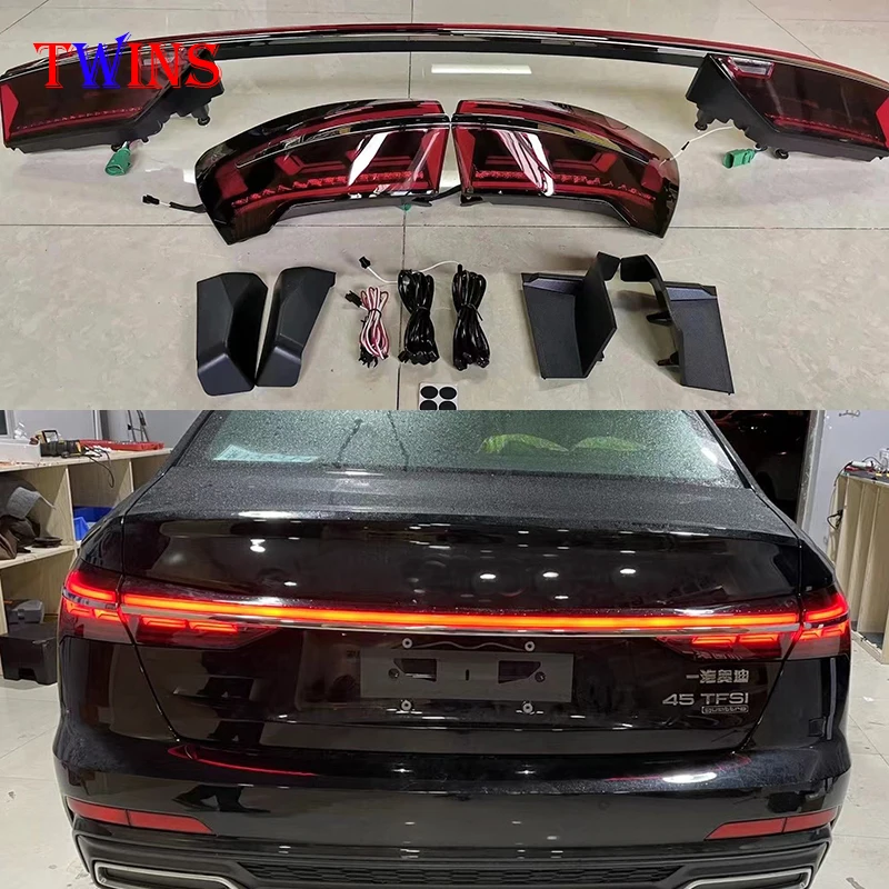 Modified through taillight For new Audi A6 C8 18-20 decorative Audi running taillight cross lamp assembly streamer lamp