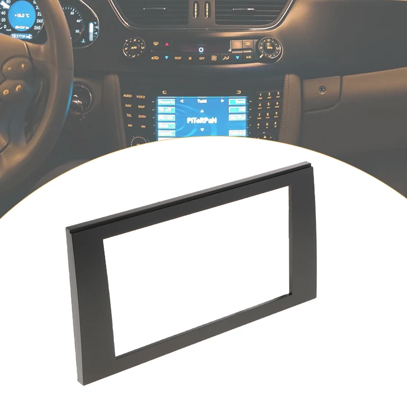 Car Stereo Radio Fascia Panel Trim 2Din Frame for Audi A4 B6 B7 SEAT Exeo Radio Installation Double Din Car Dash Cover Frame ABS