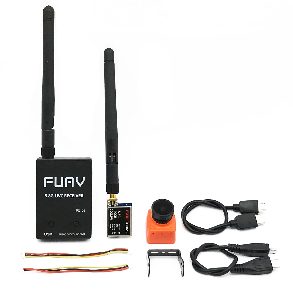 Ready to use 5.8G FPV Receiver UVC Video Downlink OTG VR Android Phone+5.8G 200/600mw Transmitter TS5823+CMOS 1200TVL Camera fpv