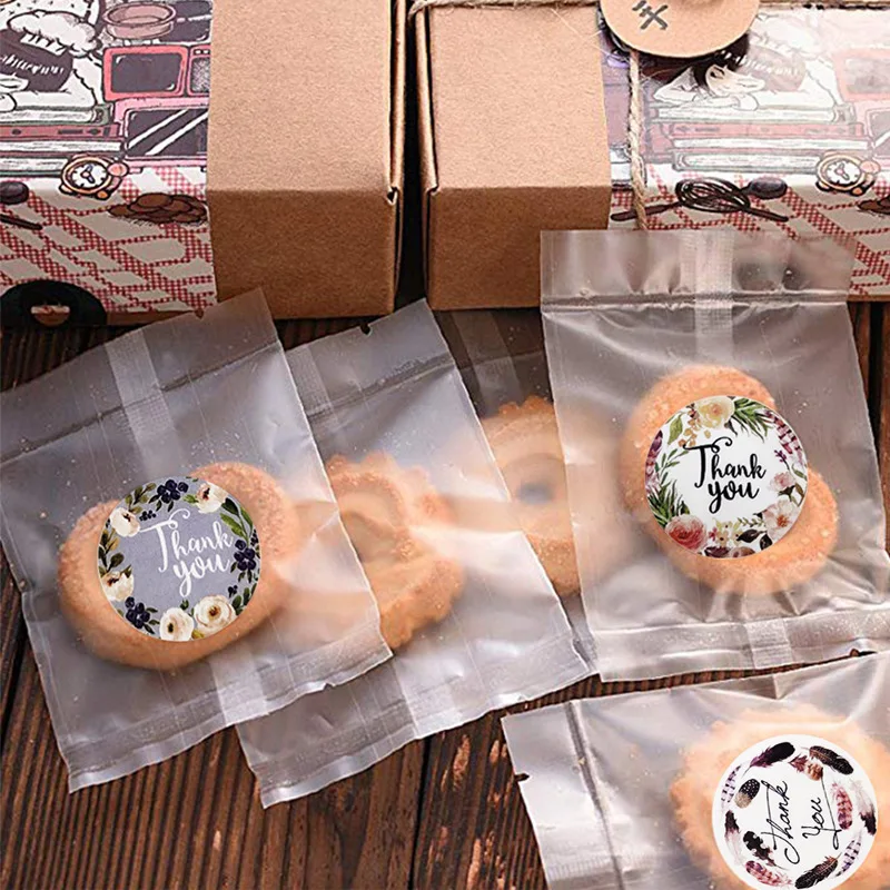 100-500pcs Thank You Round Sticker Scrapbook Envelope Seal Sticker Gift Flower Decoration Stationery Label Sticker