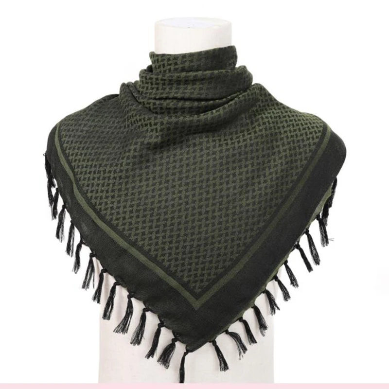 Tactical Arab Keffiyeh Shemagh Scarf Winter Shawl Neck Desert Head Scarf Warmer Cover Windproof Hunting Camping Scarf Men Women