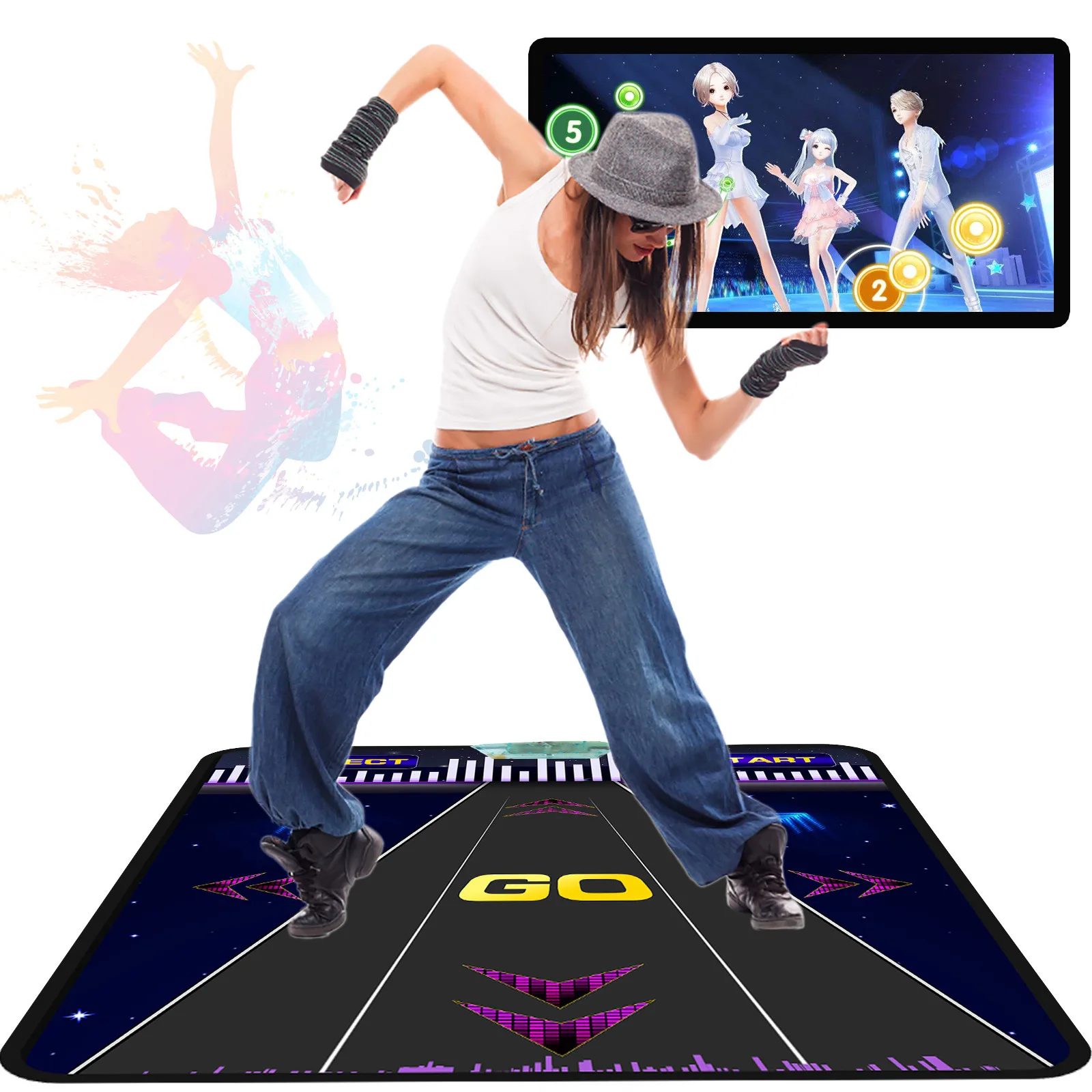 Dance Blanket Pads Computer Tv Slimming Dancer Blanket Mat Pad Non-slip Dancers Mat Cushion Feeling Game Blanket#g30