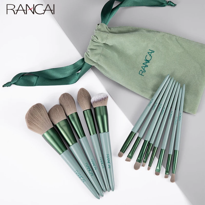 RANCAI – ensemble de pinceaux de maquillage cosmétiques, poudre Large, fond de teint, Contour, ombre à paupières Oblique, poils doux, 13 pièces