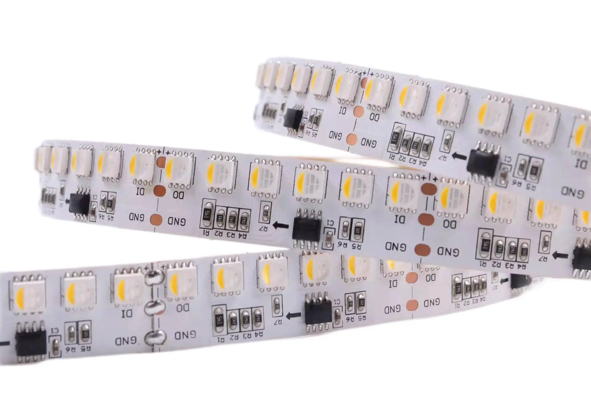 Imagem -05 - Tira Digital Spi 120 144leds M20 24 Pixels m Pcb Branco Leds Como um Pixel Dc24v Ws2814 Smd5050rgbw