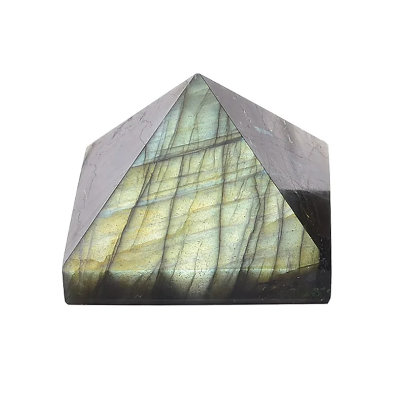 1PC Natural Labradorite Pyramid Energy Stone Reiki Ornaments Crystal Point Tower Home Decoration Meditation Ore Mineral DIY Gift