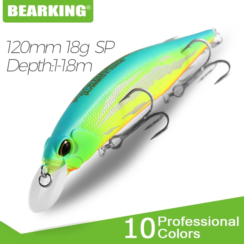 Bearking Top Model 120Mm 18G Depth1-1.8m Hot Vissen Lokt Harde Aas Minnow Kwaliteit Professionele Actie Minnow Visgerei