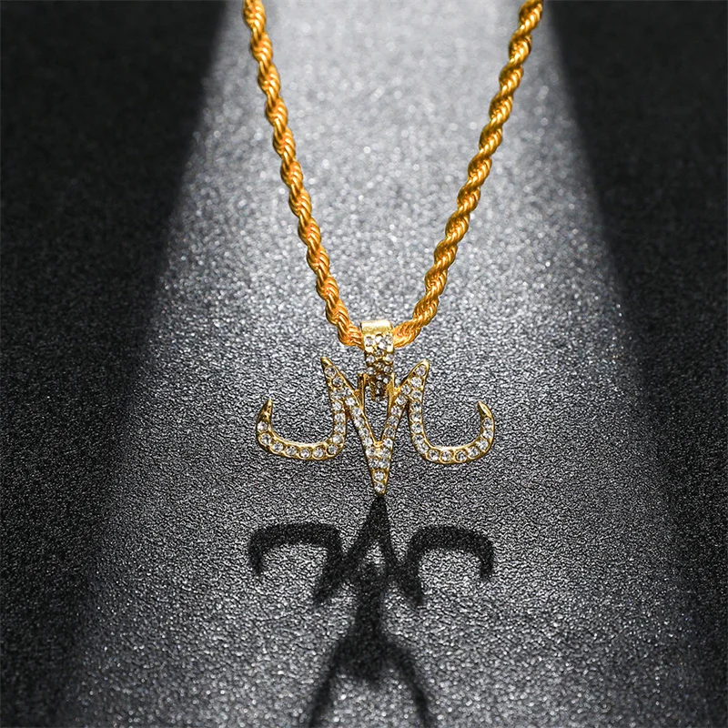 New Iced Out Majin Pendant Necklace Chains Hip Hop Jewelry Gold Silver Color Micro Pave Zircon Gift for Men Women 2020 necklace