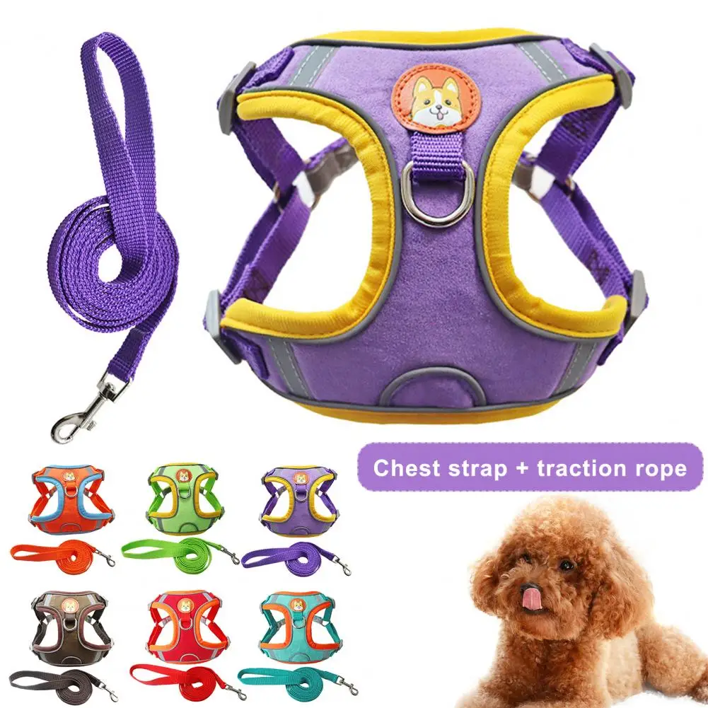 2Pcs/Set Pet Harness Leash Strips Dogs Harness  Universal Pet Training Harness Leash Kit For Small Meduim Dogs