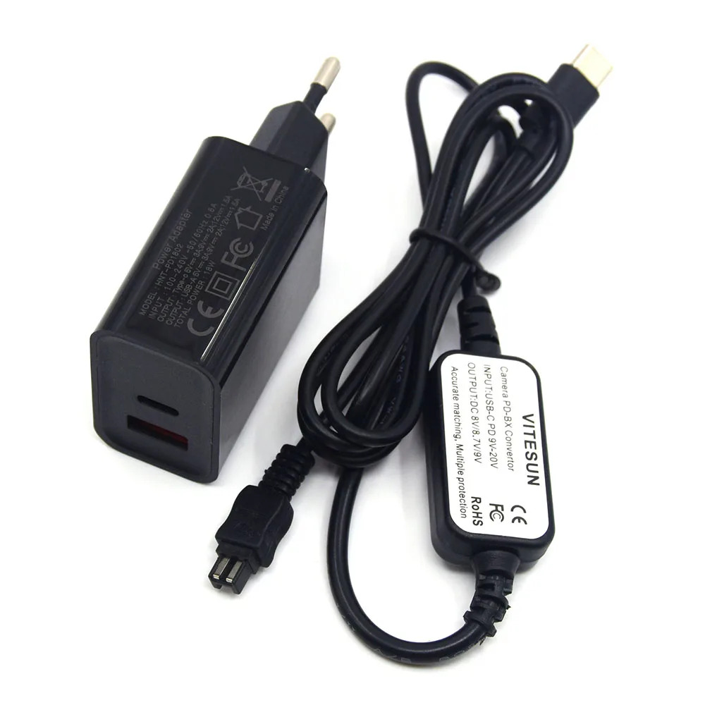 充電器とバッテリーアダプターケーブル,pd充電器,AC-L200,l200c,l200d