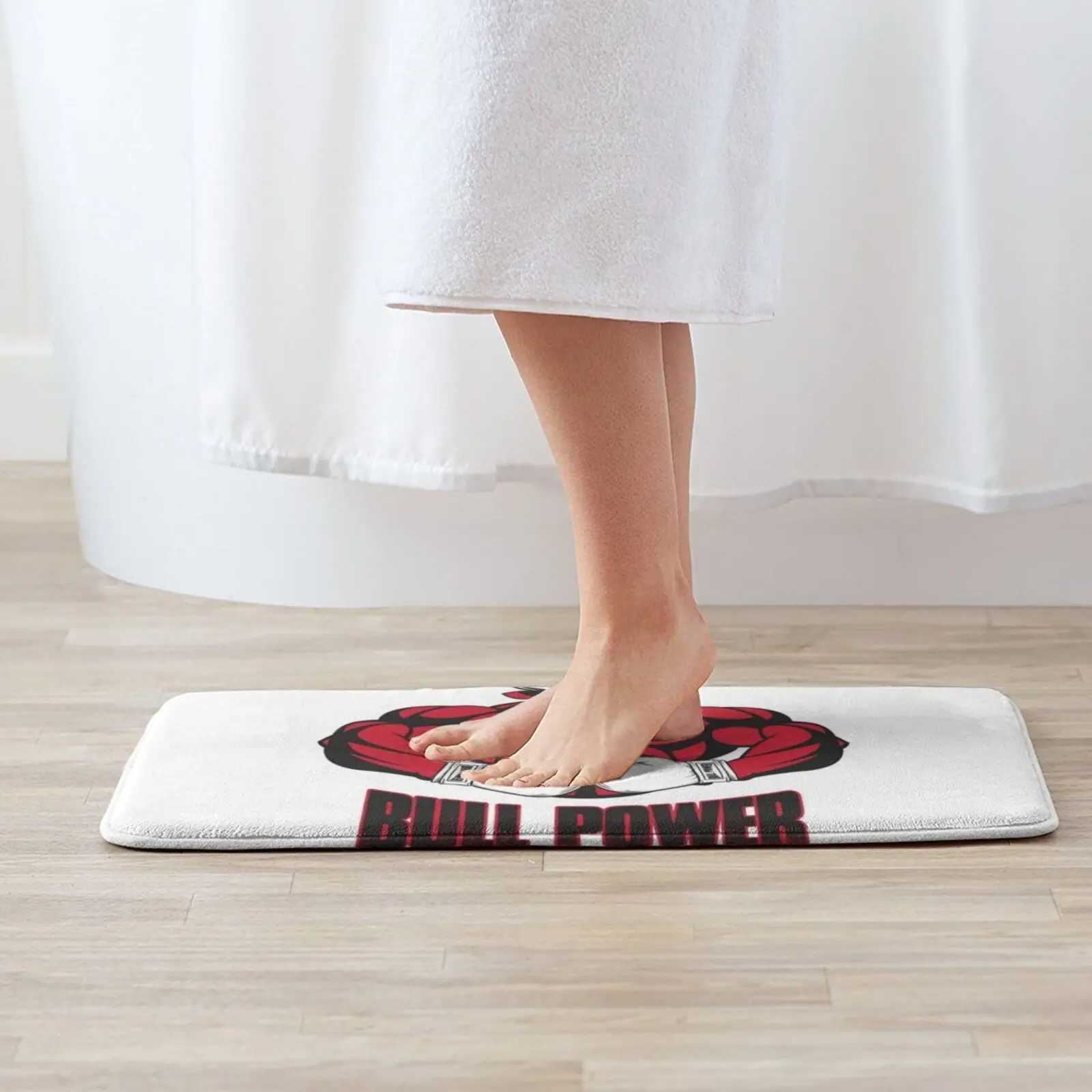 Bull Power White Soft Cushion Home Carpet Door Mat Car Rug Gym Bodybuilding Kickboxing Workout Athletic