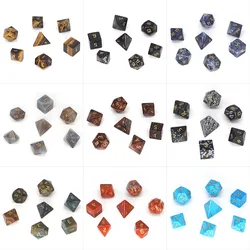 Dados poliédricos 7 piedras de cristal de piedras preciosas naturales para la brujería curación Reiki pulido cuarzo Chakra energético de la decoración del hogar