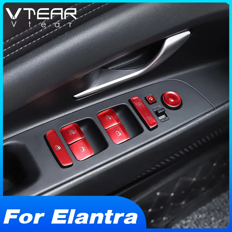 Vtear Car Interior Button Trim Cover Glass Lift Button Sticker Headlight Button Sticker Set Accessories For Hyundai Elantra 2021