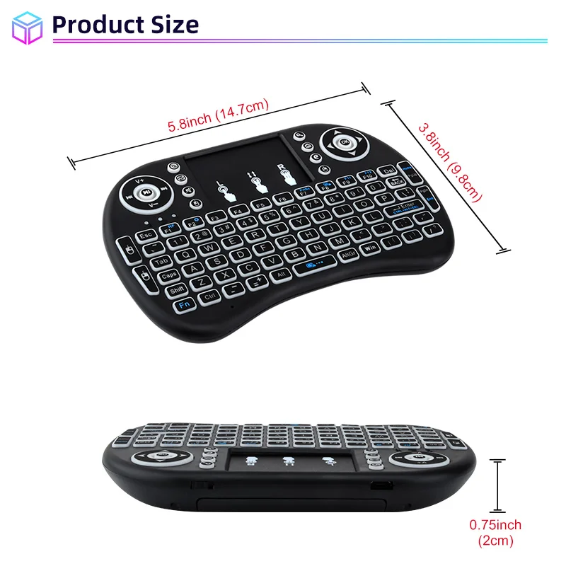 Junsun لوحة المفاتيح اللاسلكية النسخة الإنجليزية i8 + 2.4GHz الهواء ماوس لوحة اللمس المحمولة لأجهزة راديو أندرويد TV