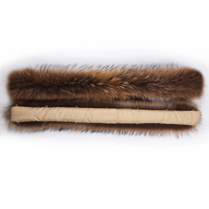 Natural Brown Fur Tapes for Collar DIY Apparel Sewing Fluffy Trim Shoes Fabric Home Decoration Sewing Costume Crafts 1 Piece