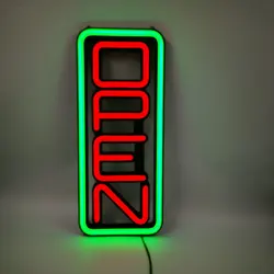 Commercial Lighting Vertical Style Super brightness LED Neon Open sign for Store Shop Bar Advertising Wall Mount Lighting