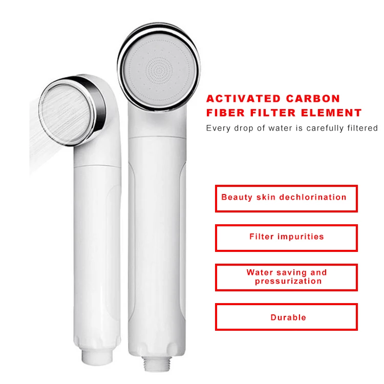 activated carbon hand-held water purifying shower filter showerhead