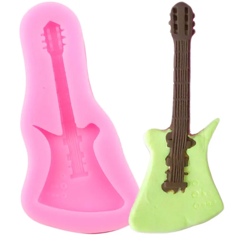 Music Notes Guitar Silicone Mold Resin Clay Candy Chocolate Baking Molds DIY Fondant Cake Decorating Tools Kitchen Accessories