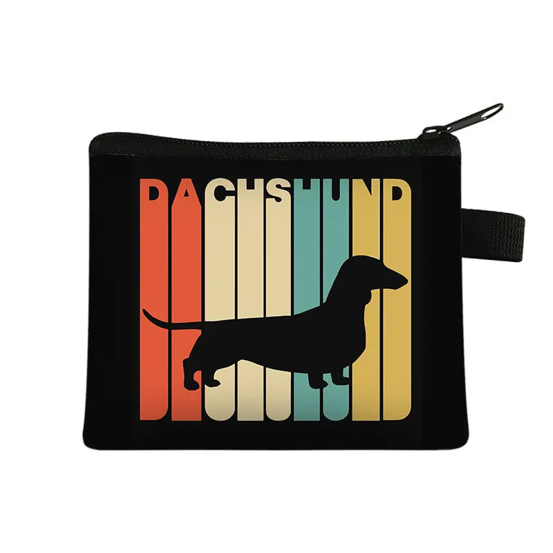 Cartoon Animal Hound Dog Children\'s Change Bag Polyester Simple Card Bag Coin Storage Bag Can Be Customized Coin Purse Mini Bag