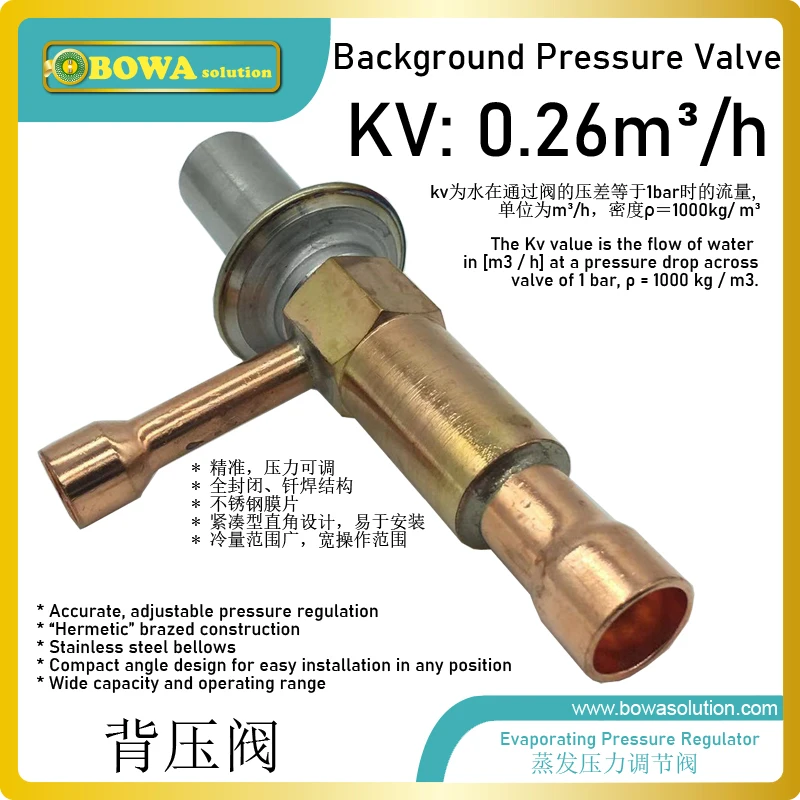 The evaporating pressure regulator is mounted in the suction line after the evaporator to maintain a constant evaporating press.