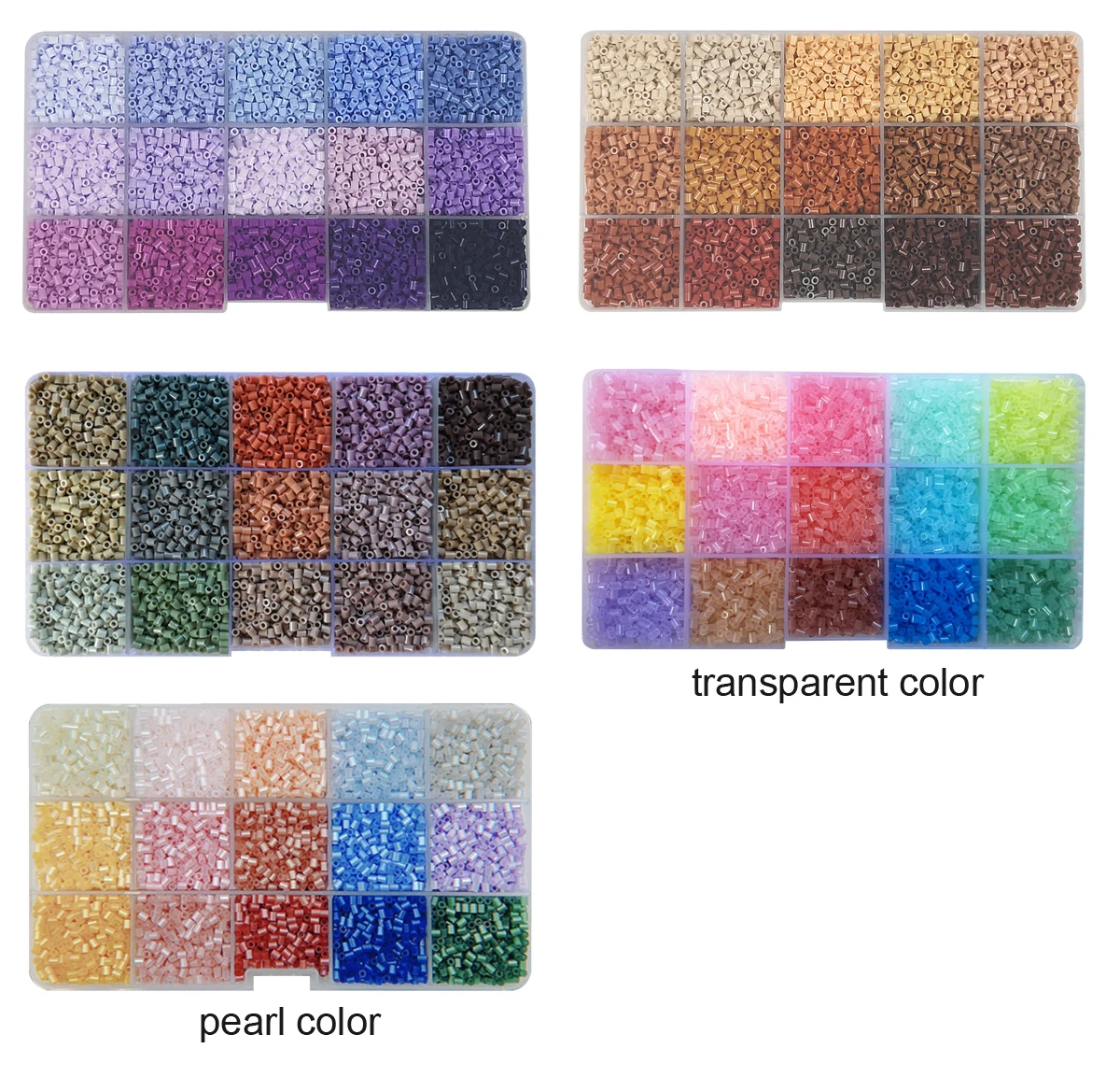 Yantjouet 15-Farben 2,6mm Mini-Perlen Perler-Perlen Farbset 650 Stück Pixel-Art Hama-Perlen Puzzle-Spielzeug Geschenk DIY Bügelperlen Geschenk – Detail 3