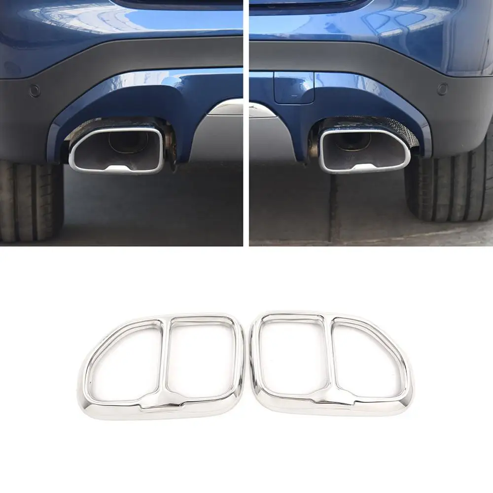 

Glossy Black And Bright Silver 304 Stainless Steel for BMW X3 G01 X4 G02 2018-2019 Car Exhaust Tail Pipe Cover Trim Accessories