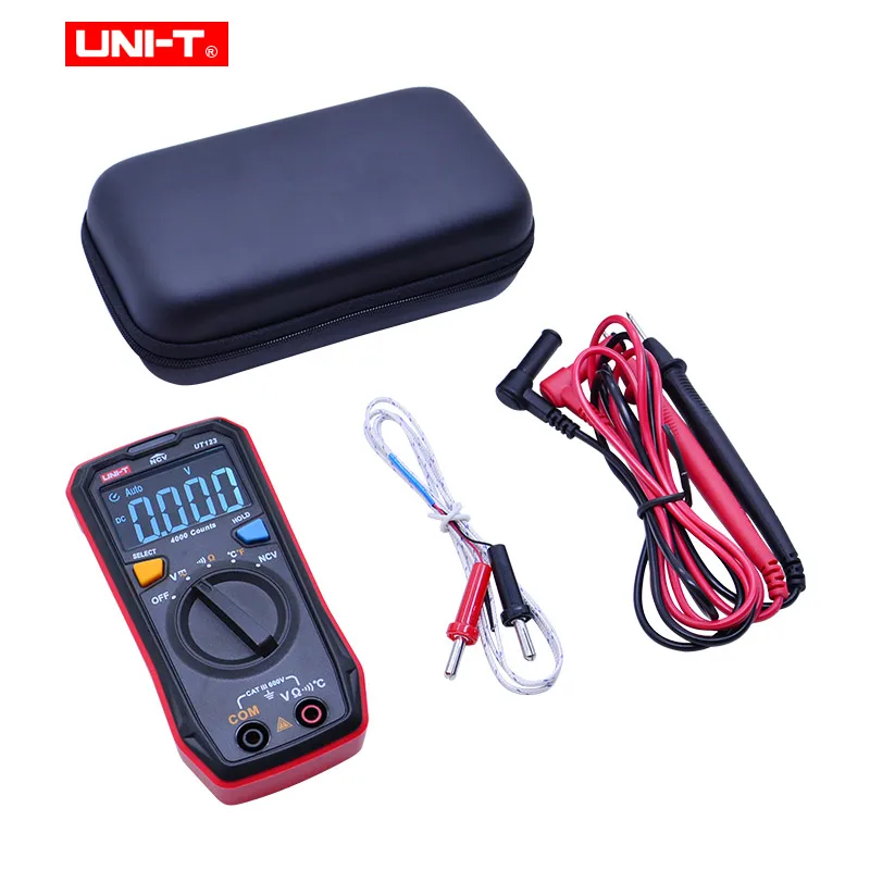 UNI-T Portable Digital Multimeter UT123/123D AC/DC Voltage Current Capacitance 4000uF Temperature/NCV/Live wire Tester