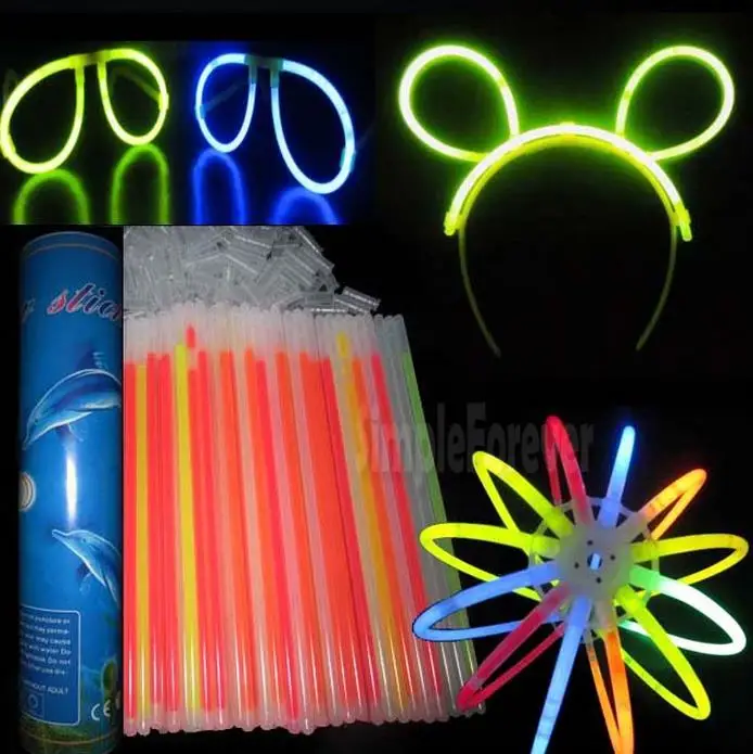 4000pcs/lot 20cm Multi Color Glow Light Stick Bracelets Necklace Glowsticks Xmas Christmas Party Supplies Neon Fluorescent Stick