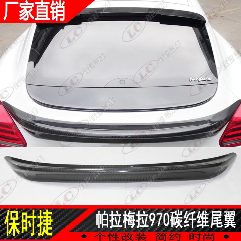 FOR Porsche Panamera 970 2010-2013 high quality Carbon Fiber Rear Roof Spoiler Wing Trunk Lip Boot Cover Car Styling