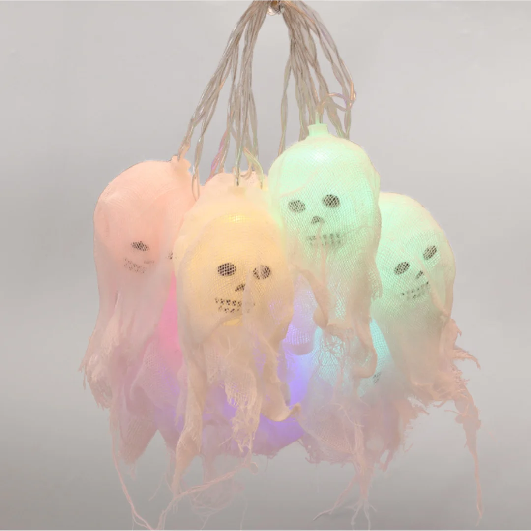 Battery Operated Skull String Lights for Halloween Decorations, Waterproof LED Lights for Livingroom, 10 LEDs