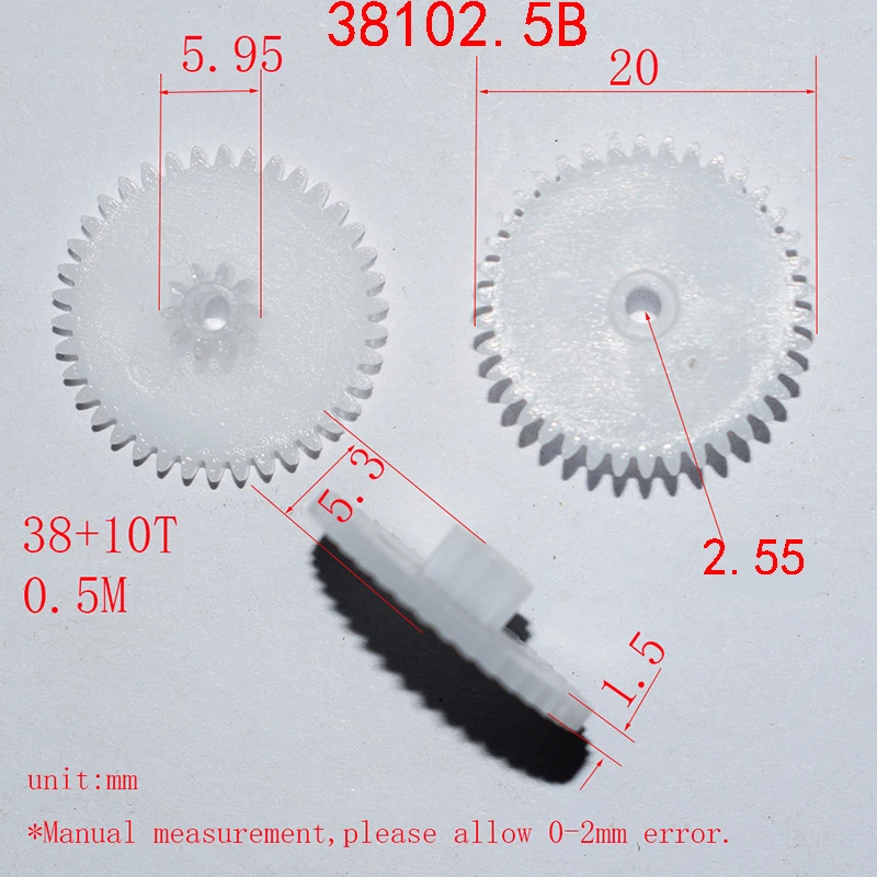 

30pcs 38+10T 0.5M 2.5mm hole plastic gears dron rc car plane robot kids toys for boys diy baby accessories montessori GP38102.5B