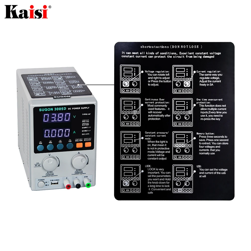 SUGON 3005D 30V 5A DC Power Supply Adjustable 4 Digit Display Laboratory Power Supply110/220V Regulator For Electron Repair