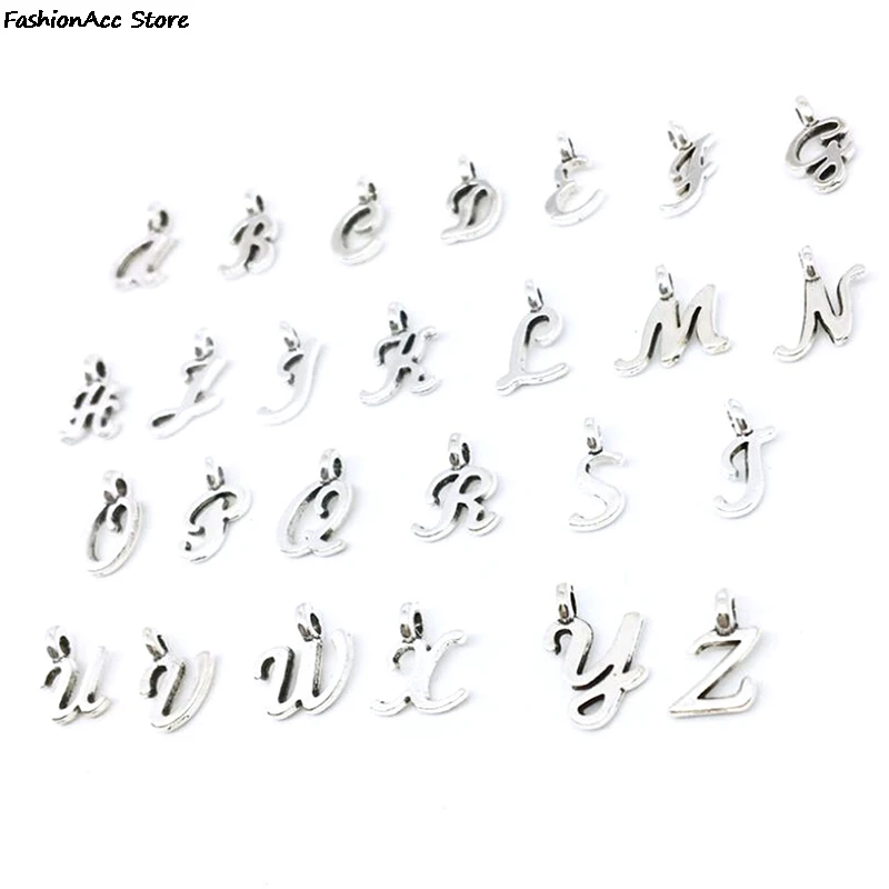 26pcs Initial Charms 26 English Alphabet Letter Charm Pendants For Women Man DIY Necklace Bracelet Jewelry Making A-Z