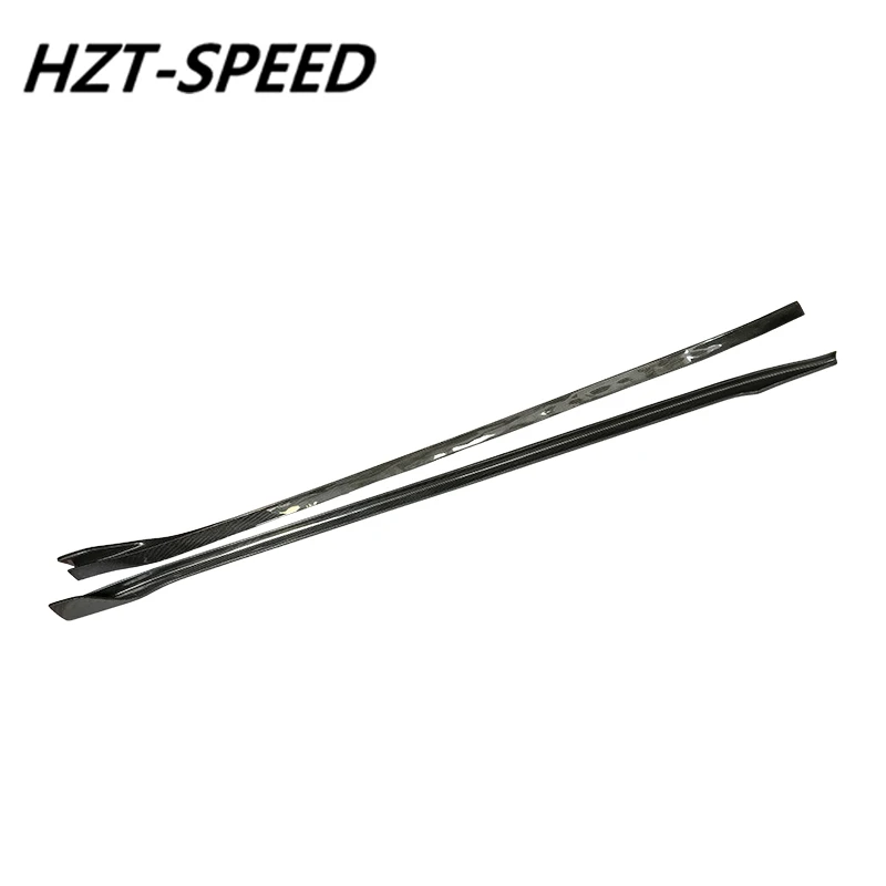 Carbon Fiber V Type Door Aprons Side Skirts Extensions For Tesla Model 3 Sedan 2018-2019