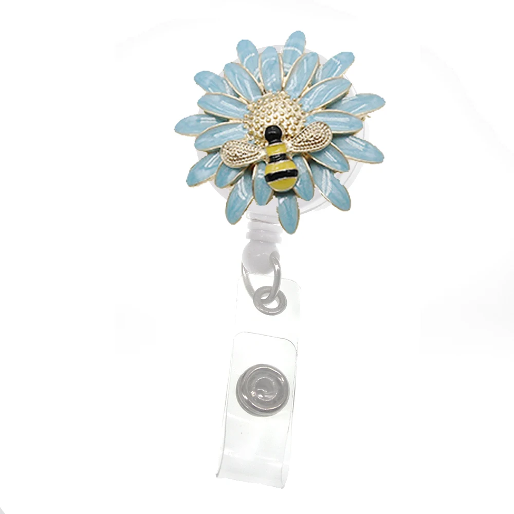 

20 Pcs/Lot Bee And Flower Socket Retractable ID Badge Holder Reel