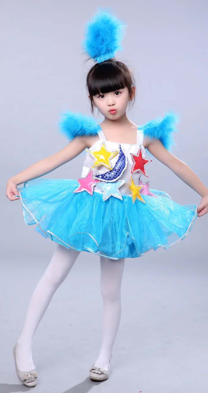 Children\'s jazz dance Latin dance costumes girls modern hip-hop sequin dance pompon performance clothes