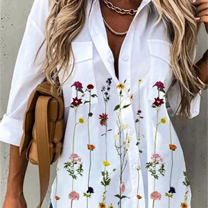 Temperament Women's Shirt Loose Long Sleeve Shirt Casual Women Printed Women Top 11 Main Sales Blouses Printed - №9