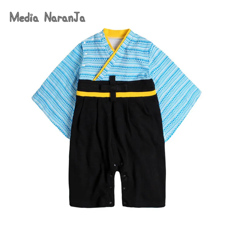 Spring  Autumn baby boys cotton jumpsuit 1-2 years old classic Japanese style kimono