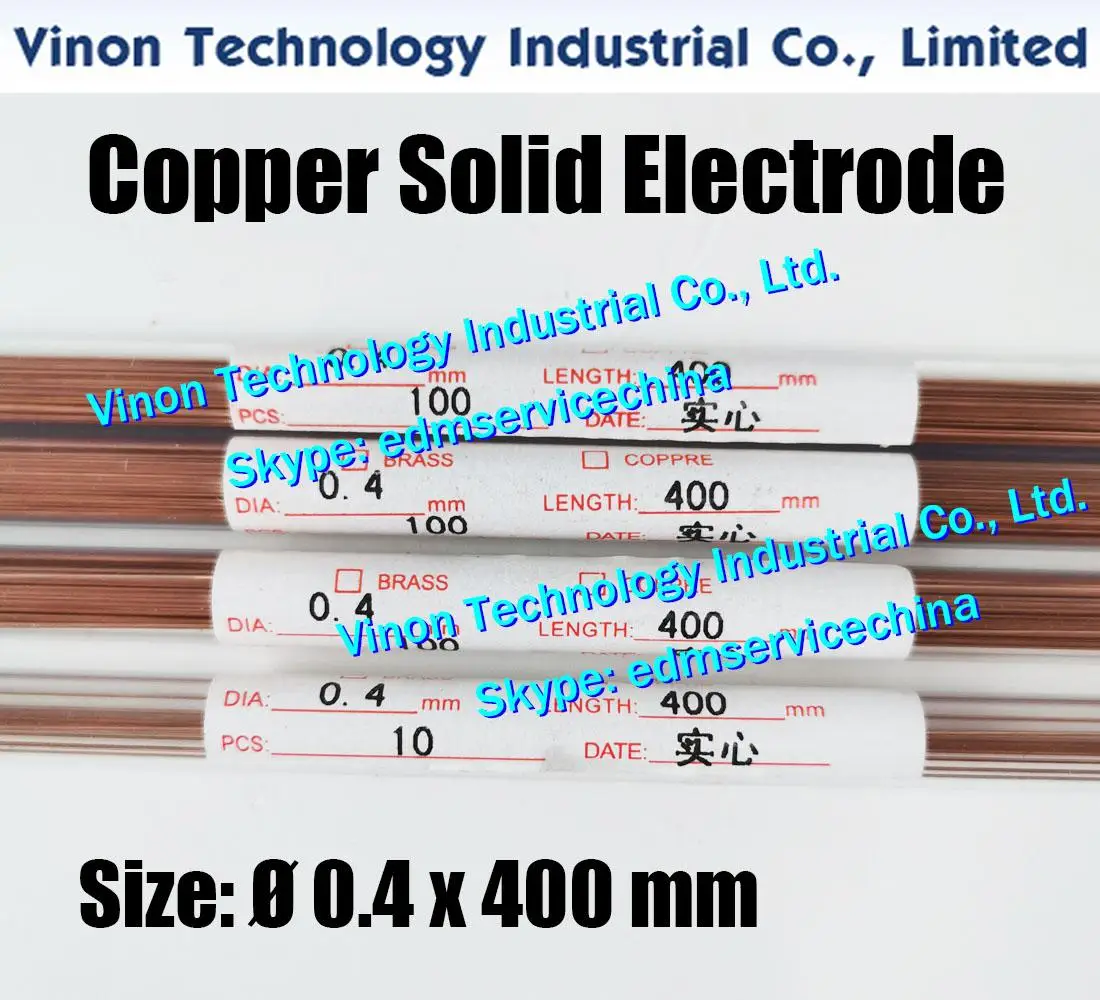 0.4x400MM Copper Solid Electrode (200pcs/lot),Copper Small Bar EDM Electrode Dia.=0.4mm Length=400mm used for Electric Discharge