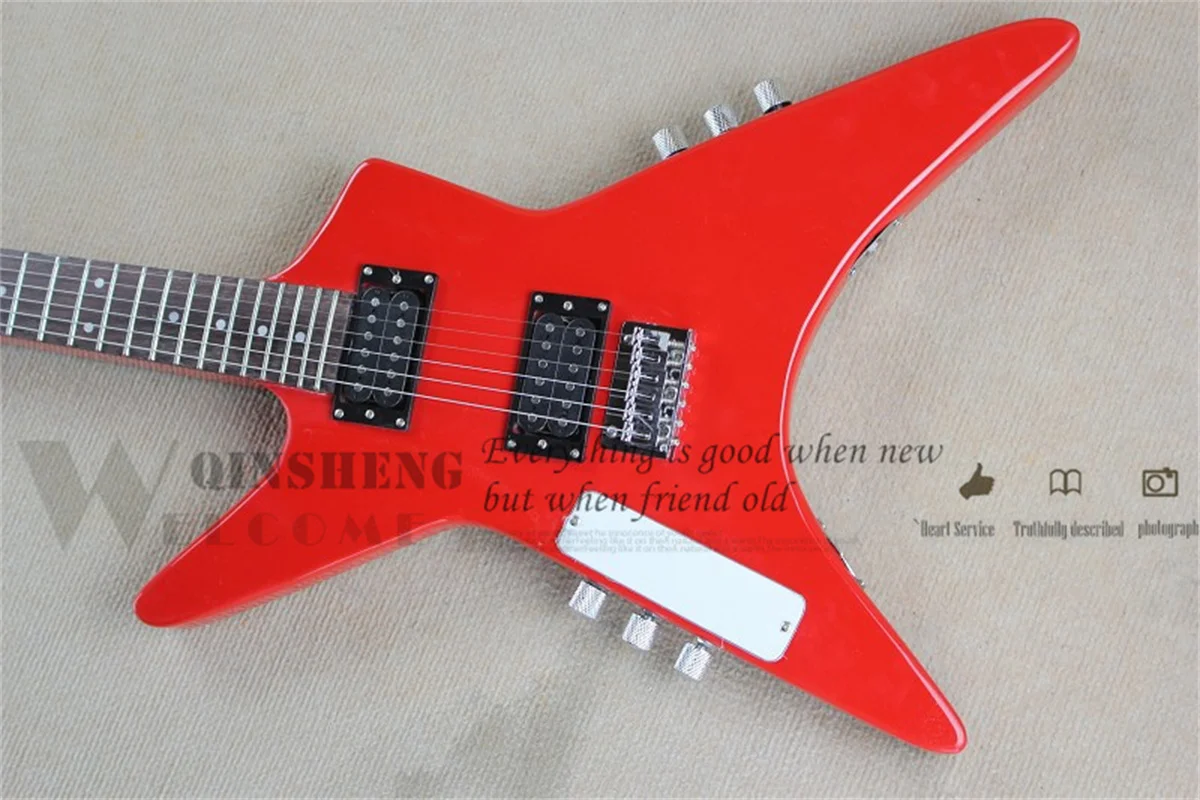 Presell Factory Custom 4 Strings 6 Strings Guitar Bass Red  Guitar And Bass In One Body